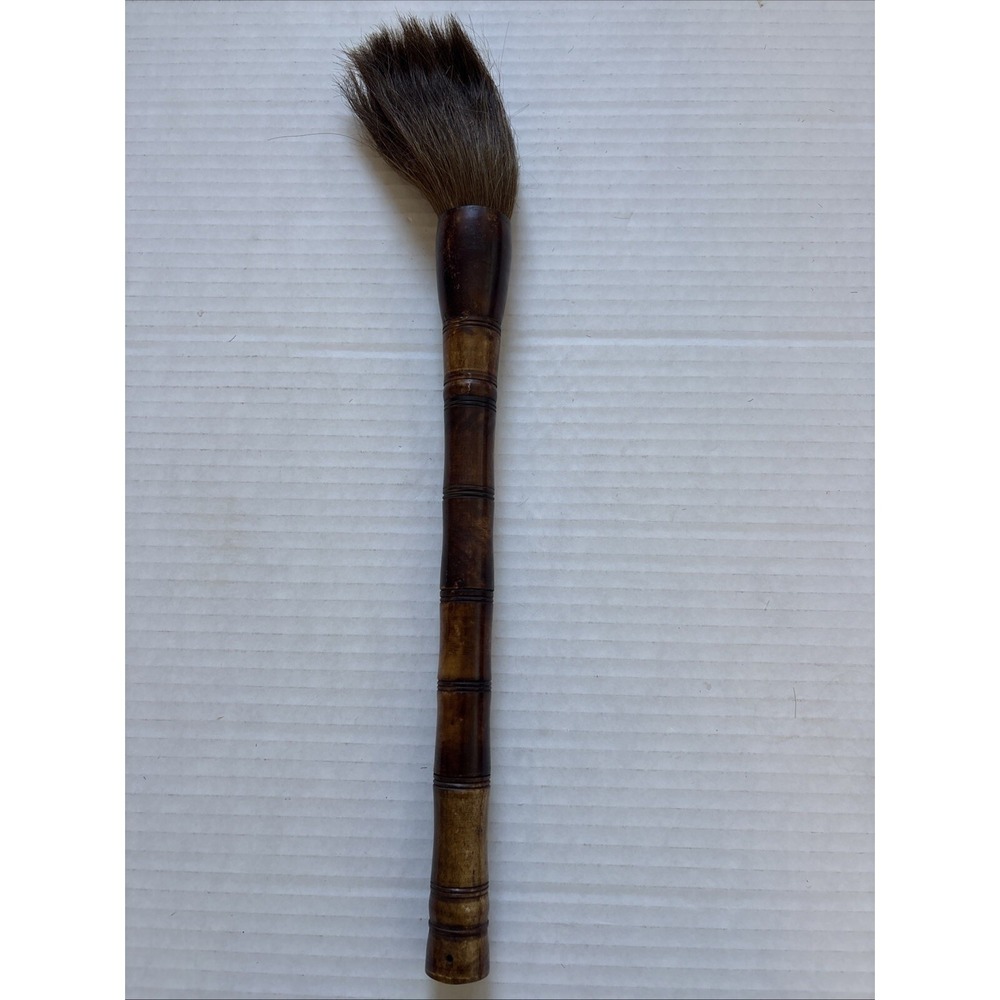 Calligraphy Brush Brown Bone Handle Horsehair Brush Needs Glue - Picture 2 of 15